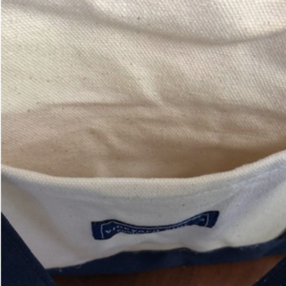VINEYARD VINES Classic Canvas Uncle Sam Tote Bag Blue & White 17" - Picture 15 of 16